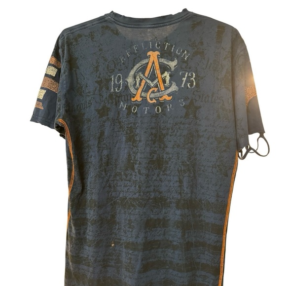 Affliction Mens Graphic Tee Skull Dark Blue Size Extra Large - Picture 4 of 8